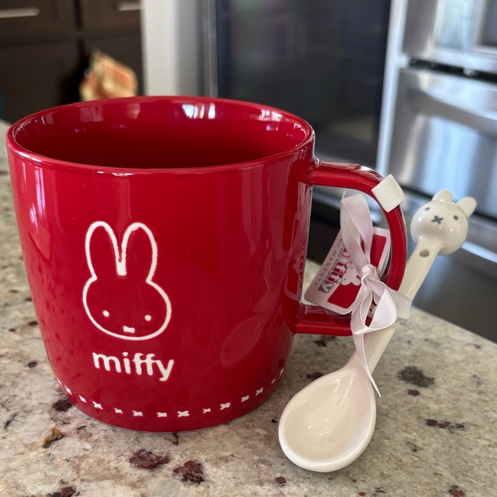 Miffy Red and White Mug with Spoon